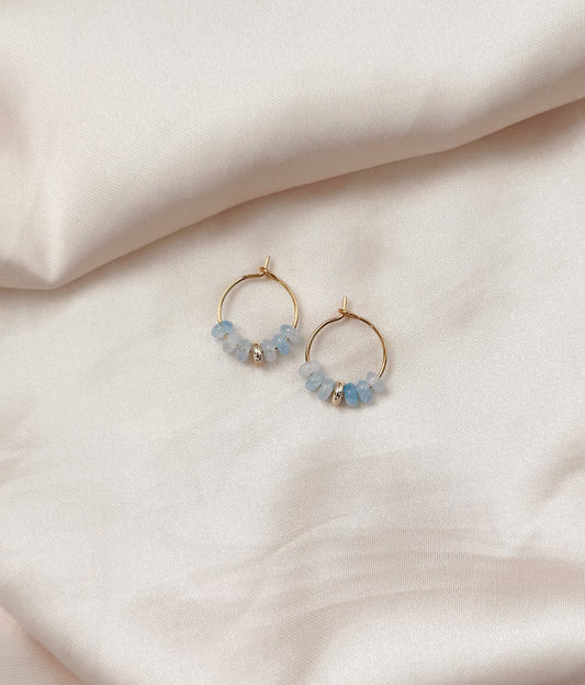 Aquamarine Hoops 15mm
