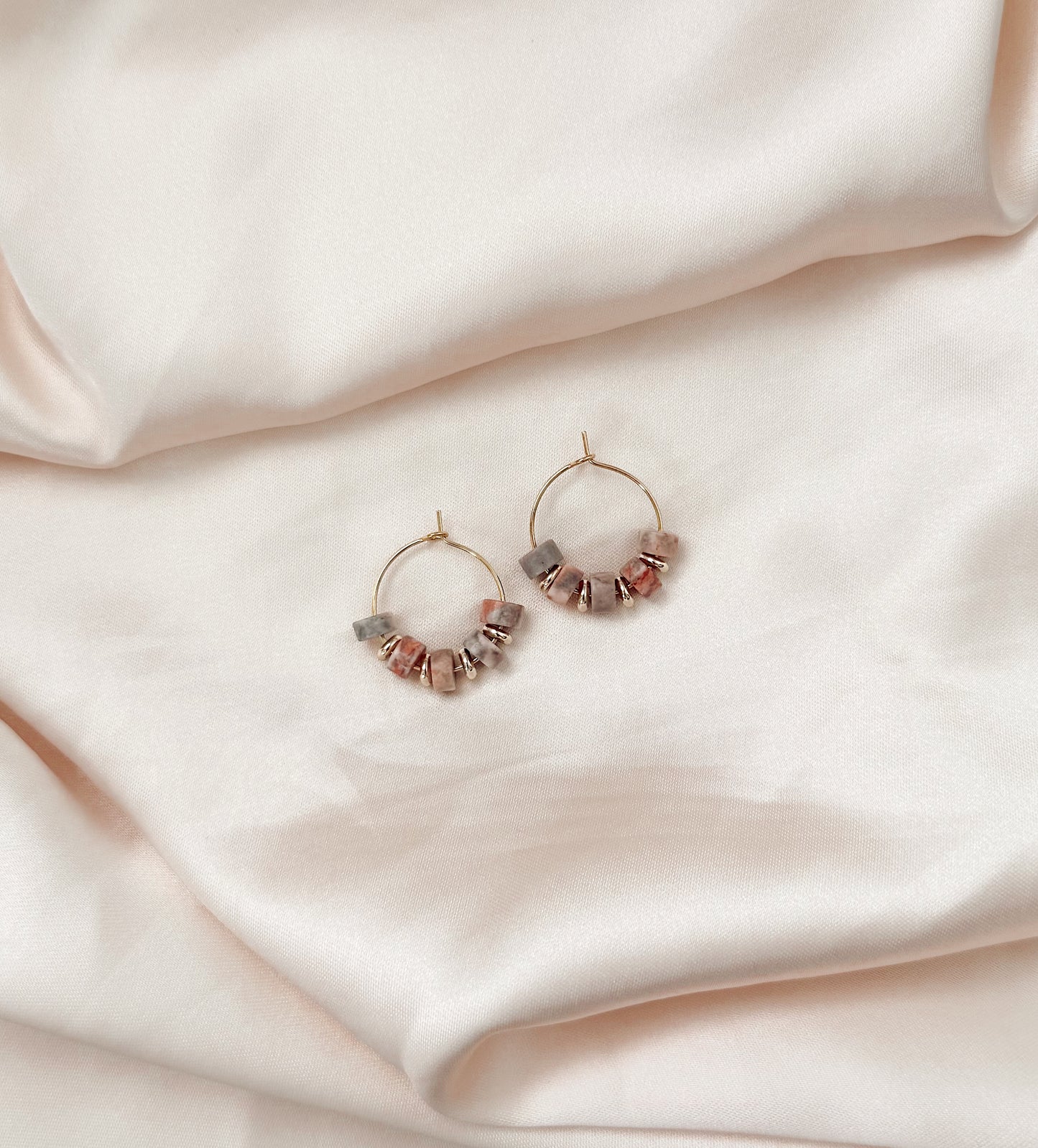 Natural Beaded Hoops