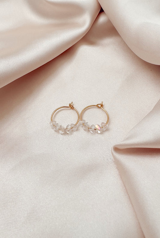 Crushed Diamond Hoops