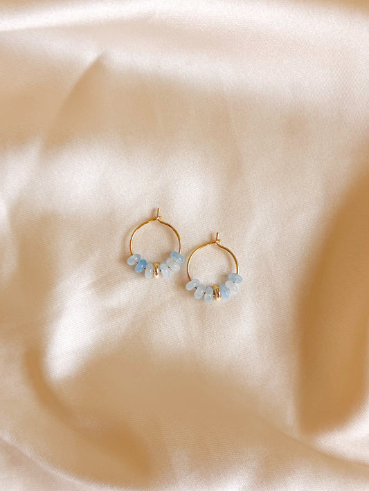 Aquamarine Hoops