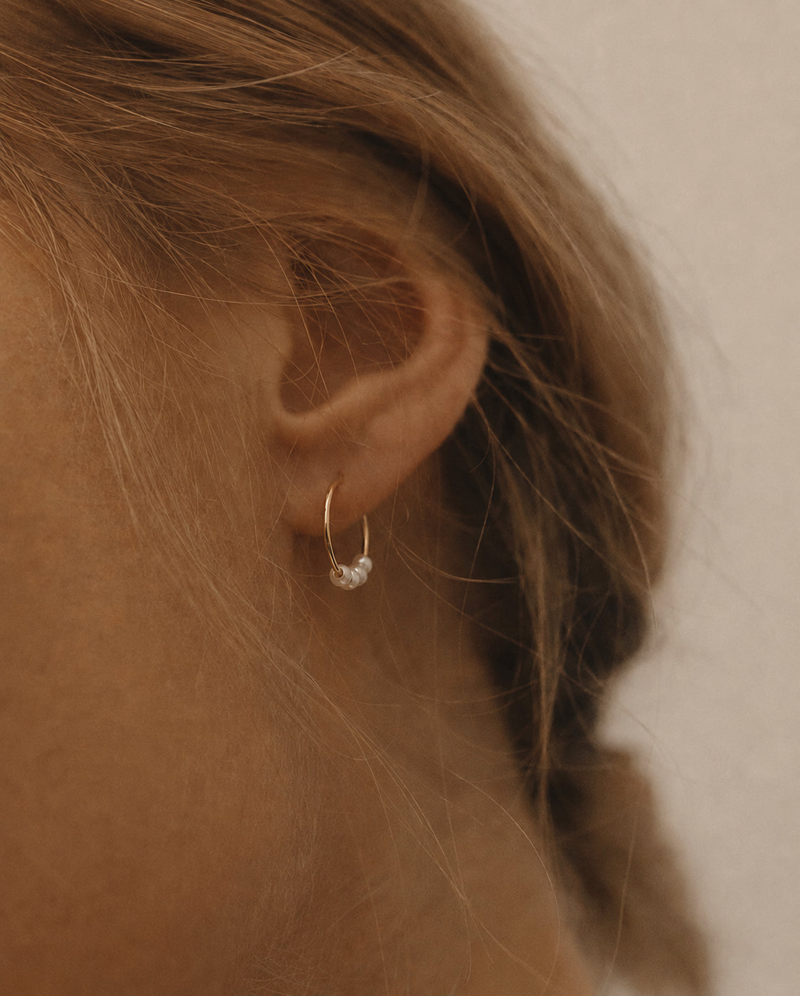 Pearl Beaded Hoops