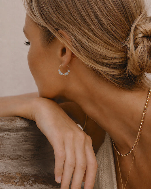 Aquamarine Hoops